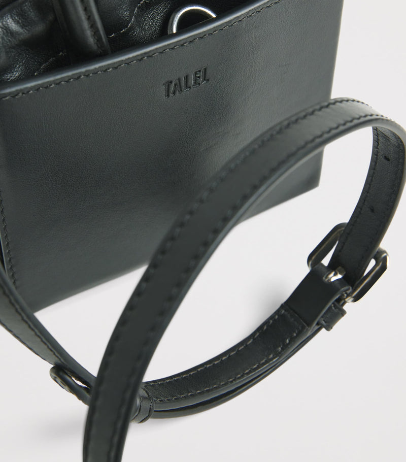 Talel leather triangle top-handle bag - British product