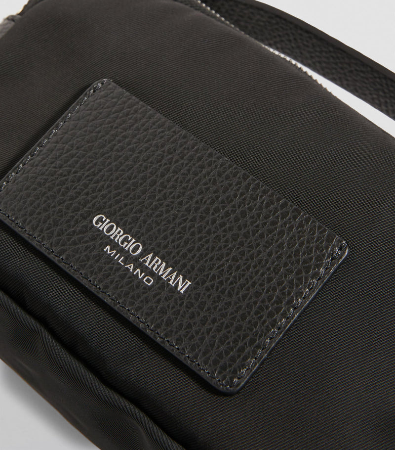 Giorgio Armani mini crossbody bag recycled nylon leather trim (British brand)