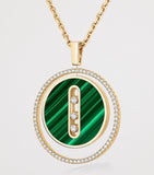 Messika Lucky Move necklace yellow gold diamond malachite - British product