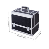 Livingandhome Professional Makeup Box 6 Trays Black Crocodile Print, UK version