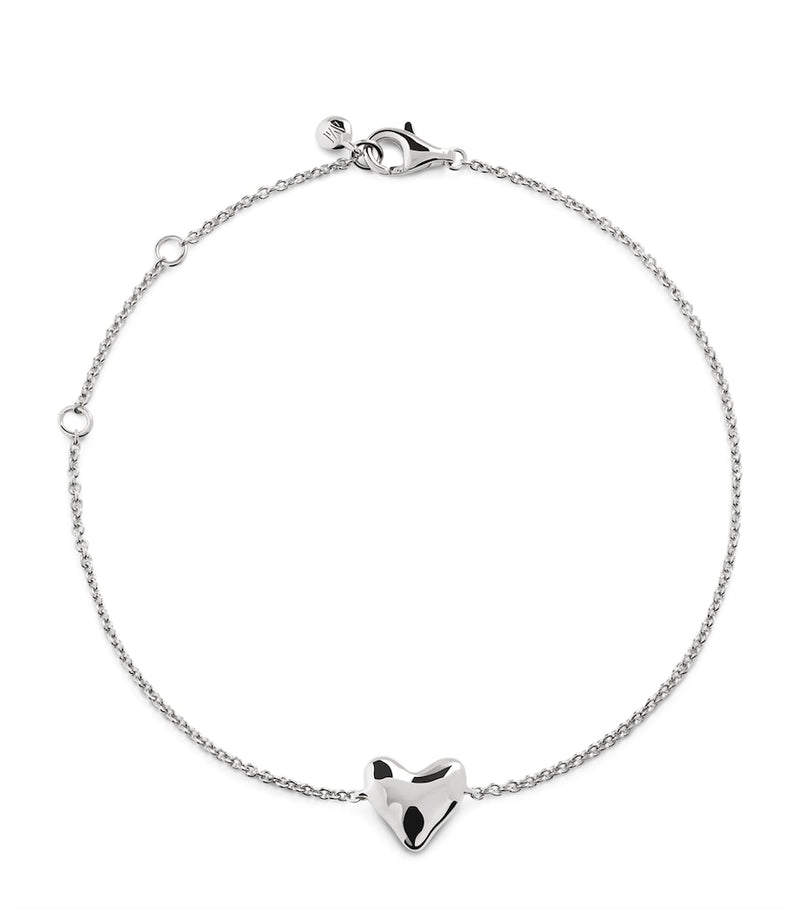 Monica Vinader sterling silver heart chain bracelet, UK version