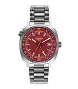 Harrods Bamford London Stainless Steel GMT Watch Claret Red Dial 40mm- Buy online at McGrocer