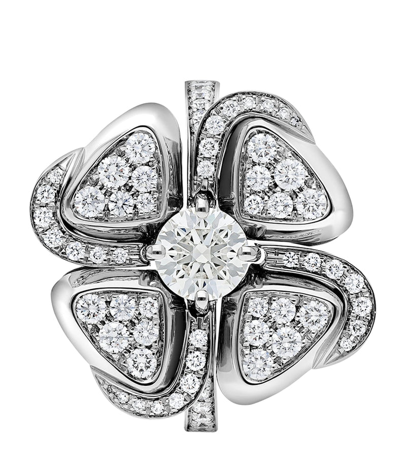 Bvlgari white gold and diamond Fiorever ring, imported from the UK