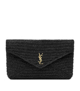 Harrods Saint Laurent Raffia Cassandre Envelope Pouch- Buy online at McGrocer