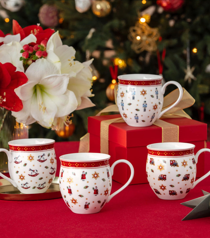 Villeroy & Boch Toy's Delight Anniversary porcelain mugs set of 4 (British brand)