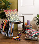 Zigzag Jacquard Cushion with Feather Down Filling, 40cm x 40cm