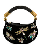 Balmain Mini Velvet Ebene top-handle bag - British product