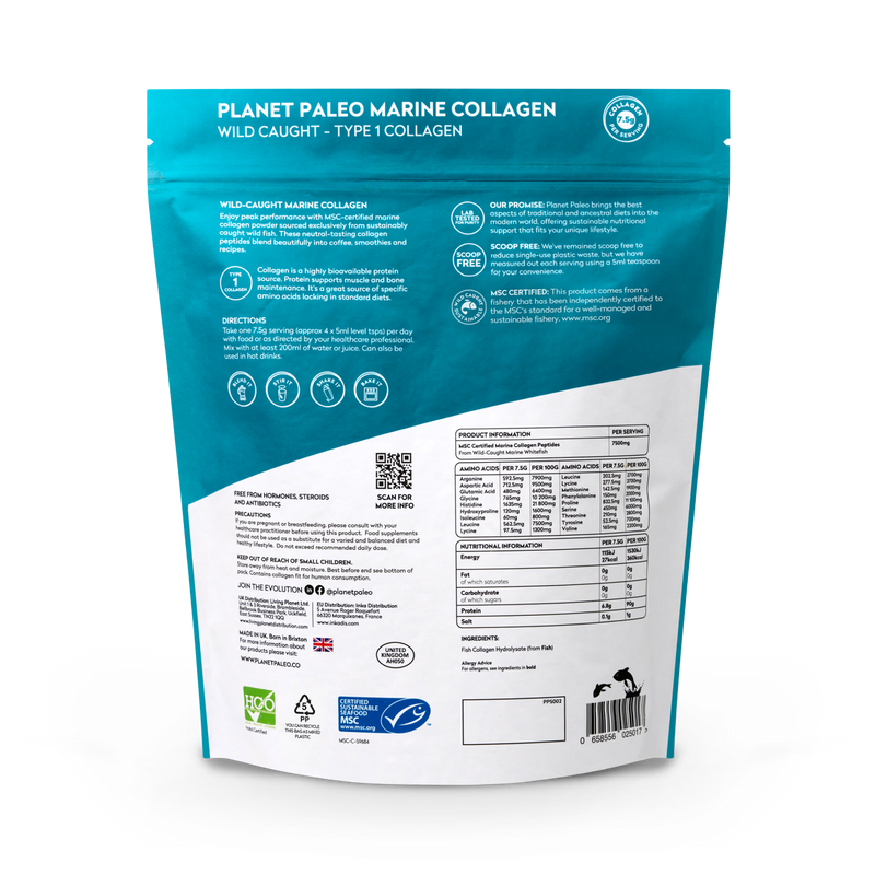 Planet Paleo marine collagen powder 450g, UK version