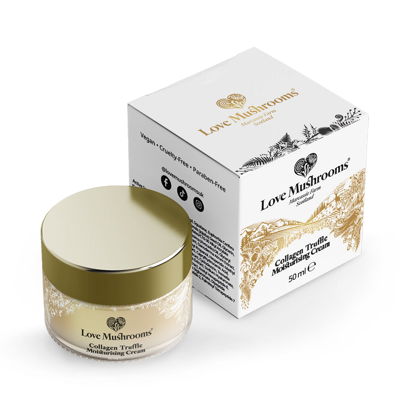 Love Mushrooms Collagen Truffle Moisturiser, imported from the UK