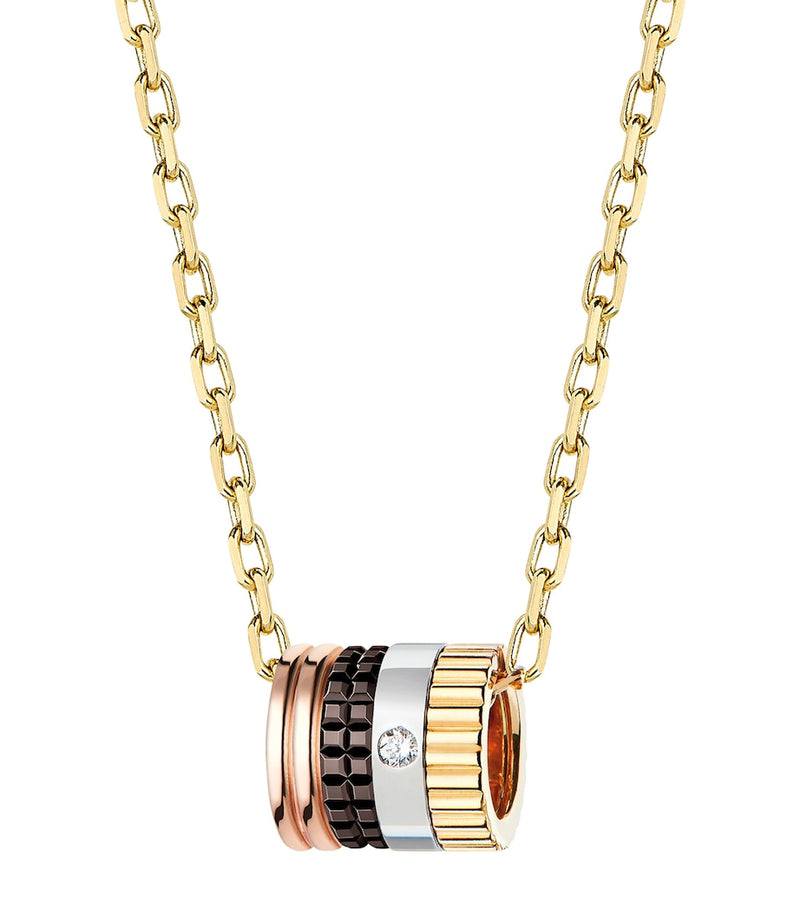 Boucheron Quatre ring pendant mixed gold diamond - British product