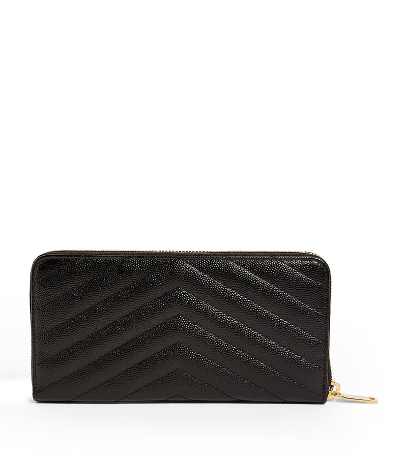 Saint Laurent matelassé leather wallet with YSL monogram (British brand)