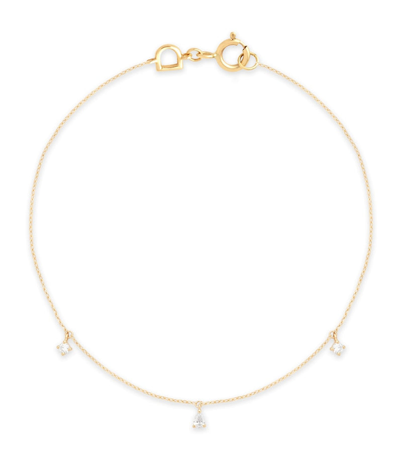 Astrid & Miyu yellow gold pear diamond charm bracelet, UK version