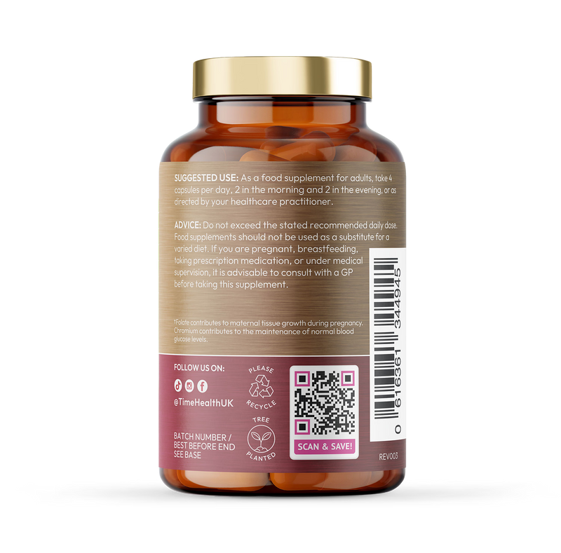 Time Health Inositol Complex supplement 180 capsules, imported from the UK