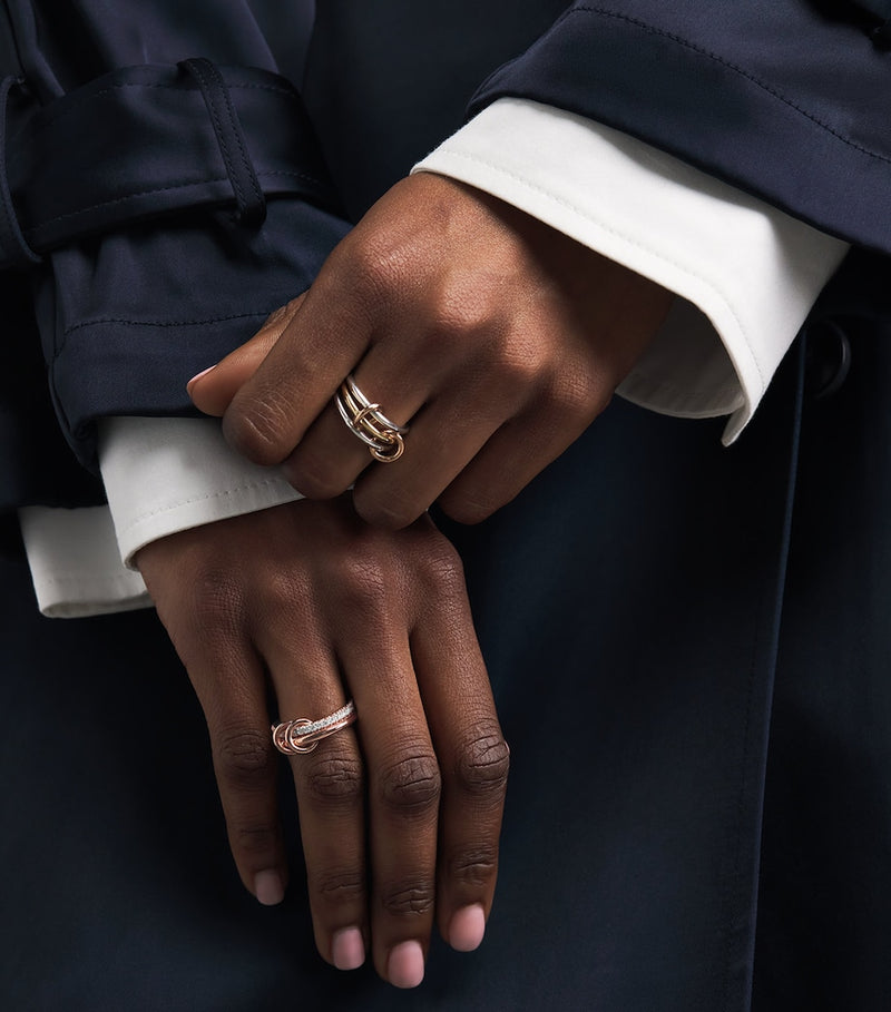 Spinelli Kilcollin Ceres ring in rose gold with diamonds, UK version