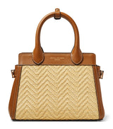 Harrods Aspinal of London Mini Raffia-Leather Savannah Top-Handle Bag- Buy online at McGrocer