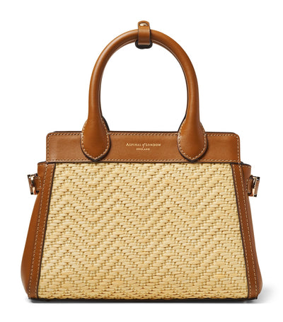 Harrods Aspinal of London Mini Raffia-Leather Savannah Top-Handle Bag- Buy online at McGrocer