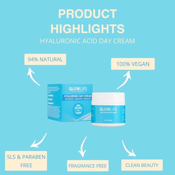 Glowlife hyaluronic acid day cream 50ml, UK version