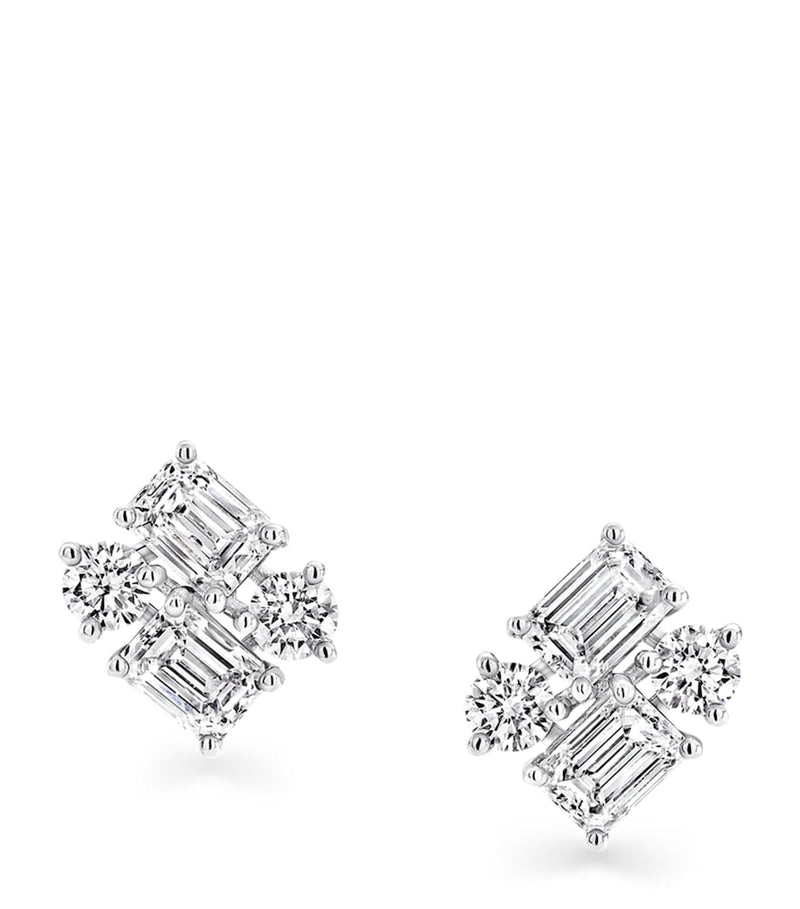 Graff Classic diamond earrings in white gold, UK version
