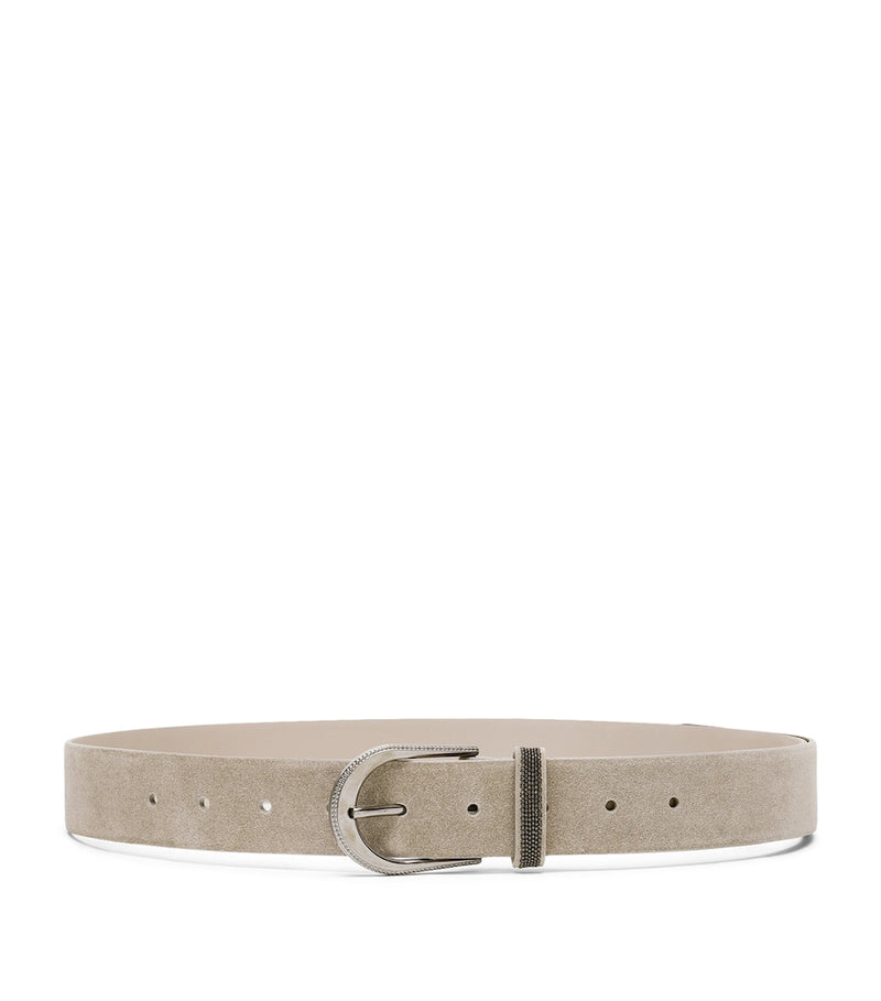 Brunello Cucinelli sueded calfskin belt - British product