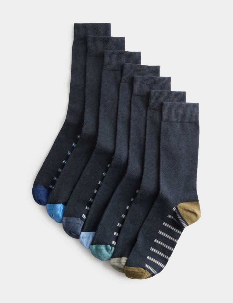 M&S Cool & Fresh striped cotton socks 7 pack, UK version