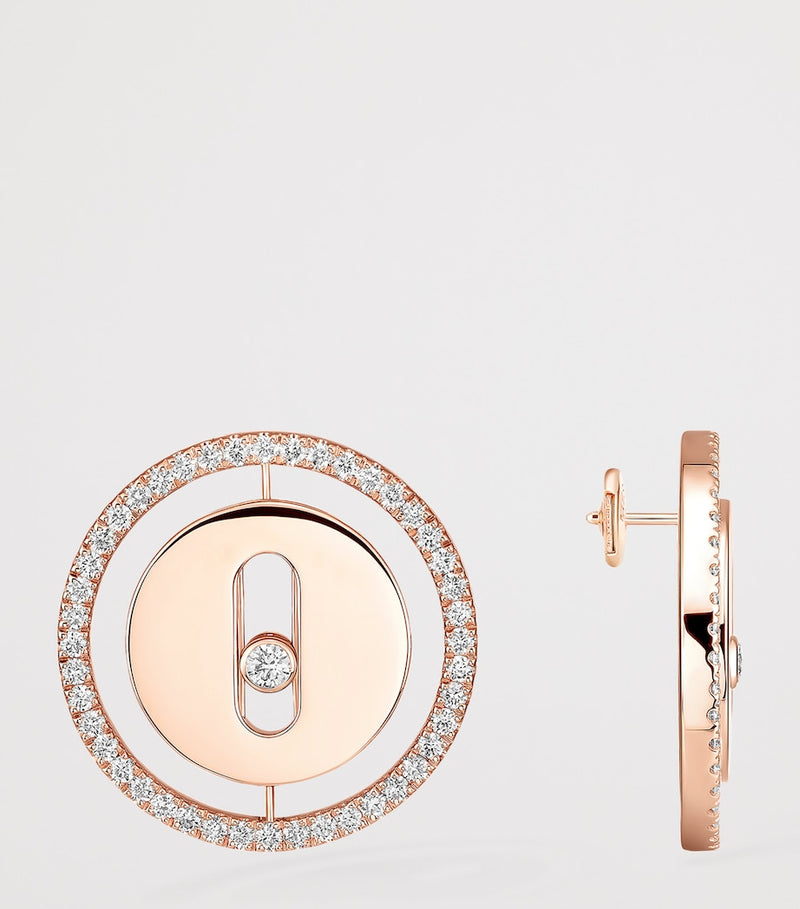 Messika Lucky Move stud earrings 18kt rose gold 0.32ct diamonds - British product