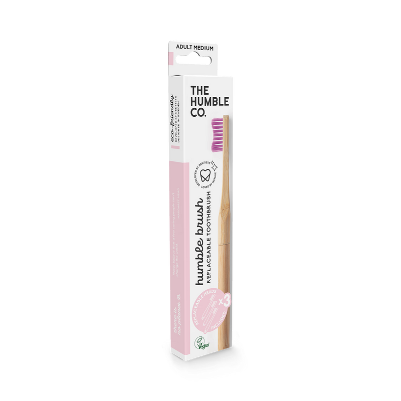 Manual Bamboo Adult Toothbrush with 3 Replaceable Heads