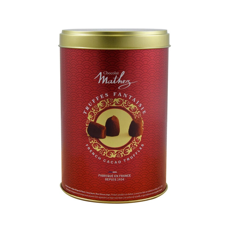 Mathez cocoa dusted truffles 2 x 500g tins, imported from the UK