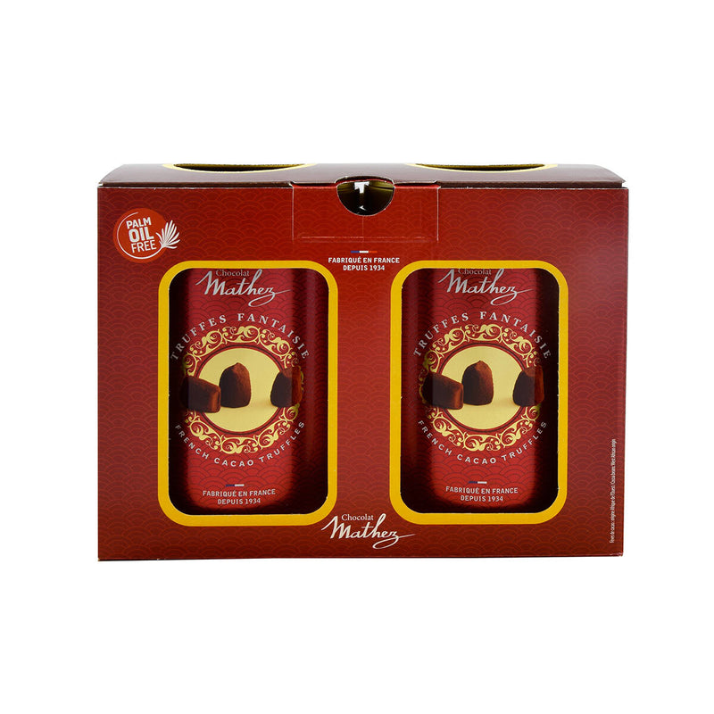 Mathez cocoa dusted truffles 2 x 500g tins, imported from the UK