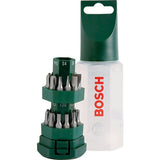 Bosch 25 piece screwdriver bit set with magnetic bit holder (British brand)