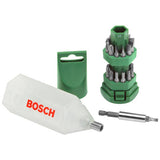 Bosch 25 piece screwdriver bit set with magnetic bit holder (British brand)