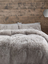 Catherine Lansfield Silver So Soft Cuddly Deep Pile Duvet Cover and Pillowcase Set