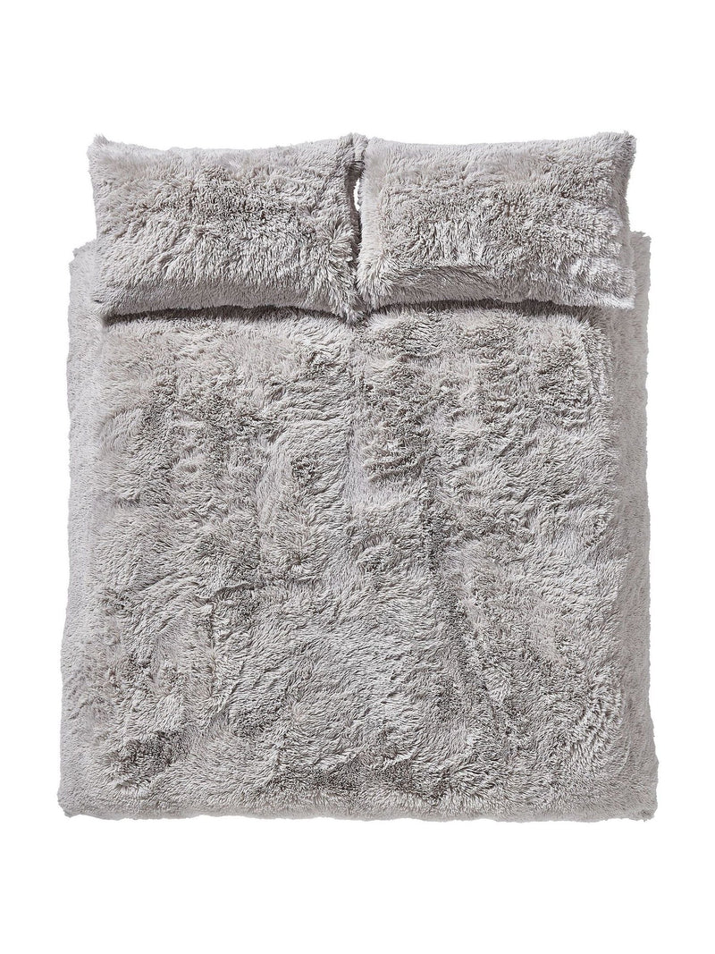Catherine Lansfield Silver So Soft duvet cover set - British product