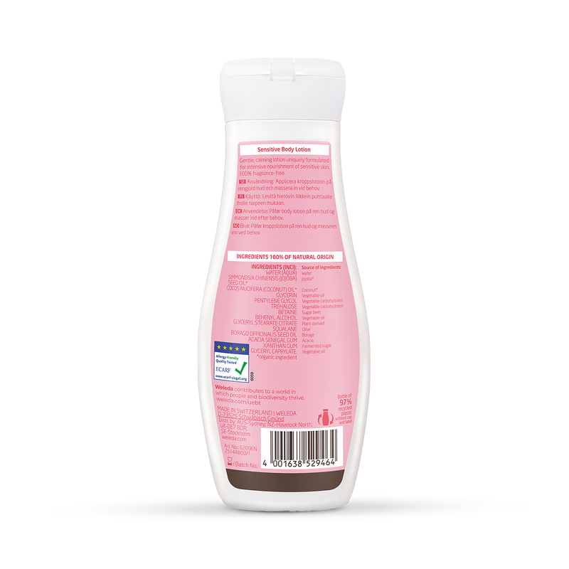 Fragrance-Free Sensitive Body Lotion with Organic Jojoba & Coconut Oil 200ml