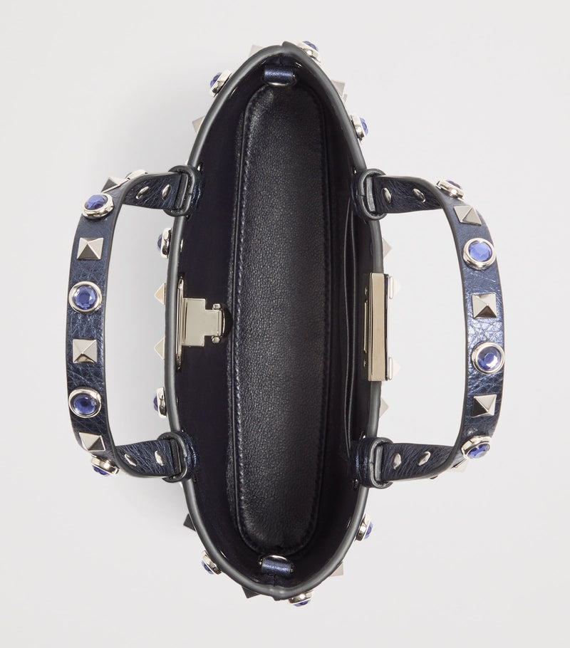 Valentino Garavani Rockstud tote bag leather with chain strap (British brand)