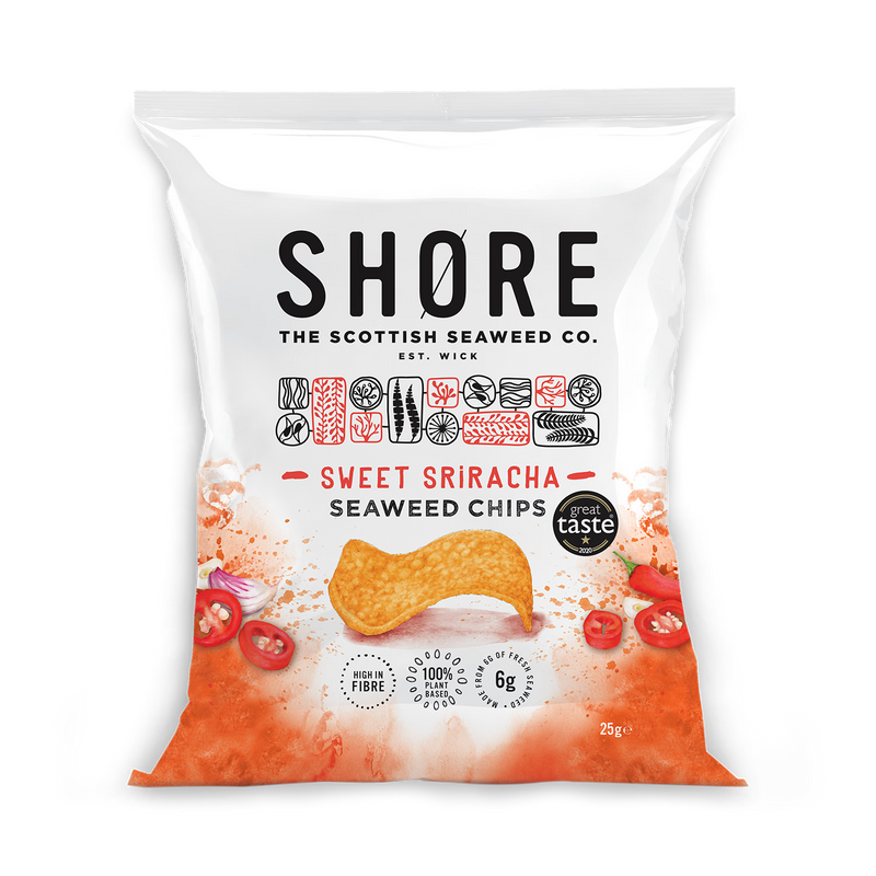 Shore Seaweed Sweet Sriracha Seaweed Chips 25g - Lightly Salted