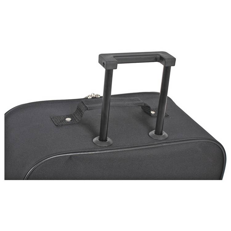 Medium 2 wheel soft suitcase in black - British product