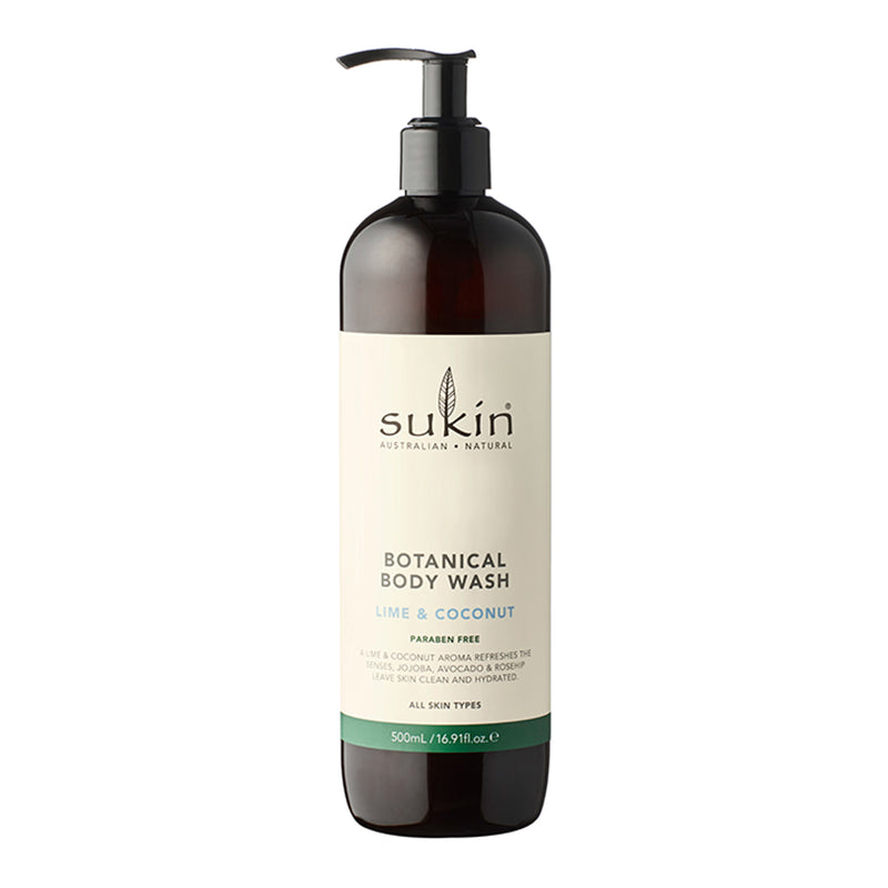 Sukin Lime Coconut Body Wash 500ml (British brand)