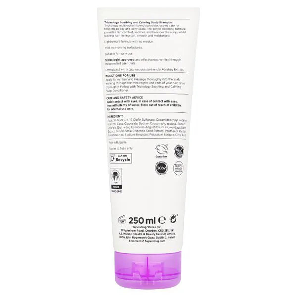 Superdrug Trichology oily scalp shampoo 250ml bottle (British brand)