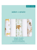 Aden + Anais Animal Essentials muslin squares 5 pack (British brand)