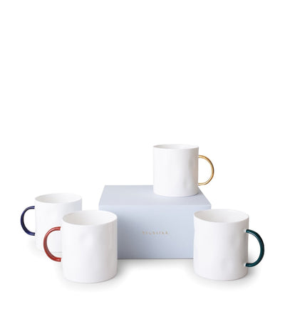 Harrods Feldspar Mixed Bone China Tea Mugs (Set of 4)- Buy online at McGrocer
