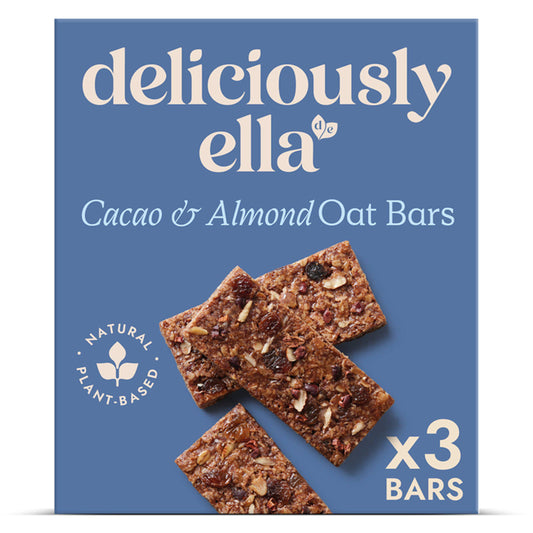 Deliciously Ella Baked Oat Bar Cacao & Almond 3x50g cereal bars Sainsburys   