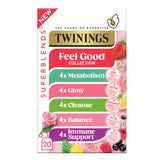 ASDA Twinings Superblends Feel Good Collection Assorted Herbal and Green Tea Bags 20 Count 38.4g- Buy online at McGrocer
