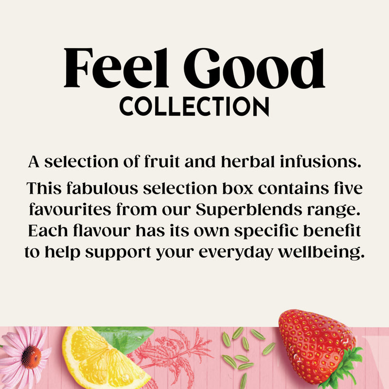 Twinings Superblends herbal tea bags Feel Good Collection 20 bags, imported from the UK