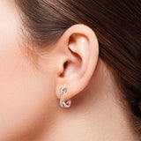 Costco cross hoop diamond earrings 0.25ctw 14ct rose gold (British brand)