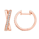 Costco cross hoop diamond earrings 0.25ctw 14ct rose gold (British brand)