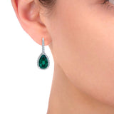 Costco lab created emerald diamond earrings 14ct white gold (British brand)