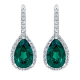 Costco lab created emerald diamond earrings 14ct white gold (British brand)