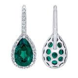 Costco lab created emerald diamond earrings 14ct white gold (British brand)