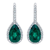 Costco lab created emerald diamond earrings 14ct white gold (British brand)