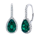 Costco lab created emerald diamond earrings 14ct white gold (British brand)